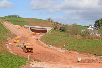 Road bypass construction site