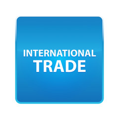 International Trade shiny blue square button