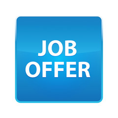 Job Offer shiny blue square button