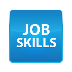 Job Skills shiny blue square button