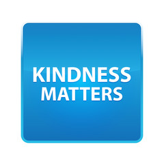 Kindness Matters shiny blue square button