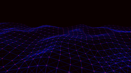Structural connection of information. Data transfer in network connection. Abstract data background. 3D rendering.