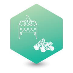 Brazier and firewood icon
