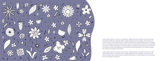 Flowers composition in doodle style. Vector ilustration.