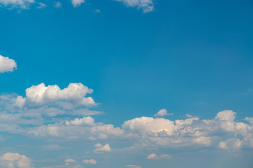 White clouds against the blue sky