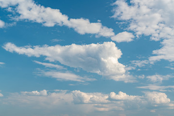 White clouds against the blue sky