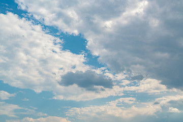 White clouds against the blue sky