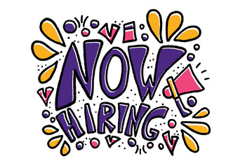 Now hiring quote concept. Vector illustration.