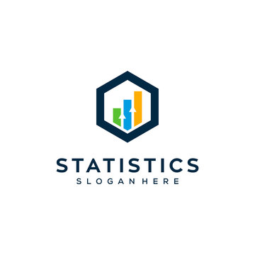 statistic concept vector logo design