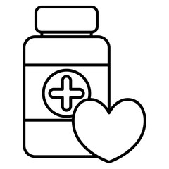 Fototapeta premium bottle drugs with heart cardio