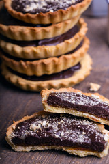 tartlets with salted caramel and chocolate