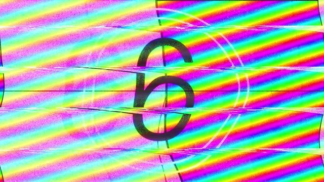 Universal counting film leader graphic with retro glitch effects, computer generated video
