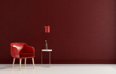 Interior composition with a red chair