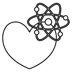 heart cardio with atom molecule