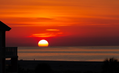 A beautiful sunrise off the coast of St Simons Island in Georgia