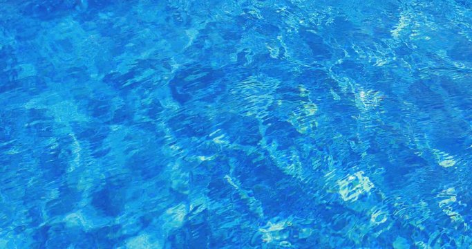 water ripples in swimming pool, blue background, 4k loop-ready