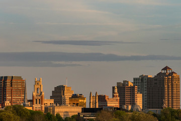 New Haven, Connecticut, USA The city skyline and Yale University.