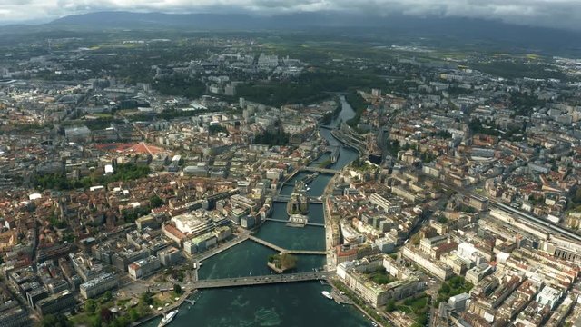 High altitude aerial hyperlapse of Geneva, Switzerland