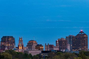 Fototapeta na wymiar New Haven, Connecticut, USA The city skyline and Yale University.