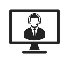 Online Customer Service Icon. Flat style vector EPS.