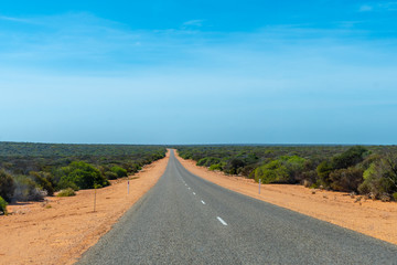 Empty shark bay road in Western Australia