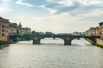Fototapeta na wymiar The Saint Trinity Bridge, Italy, Florence.