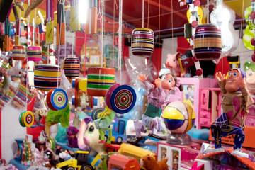 Mexican handcrafted toys in the fair