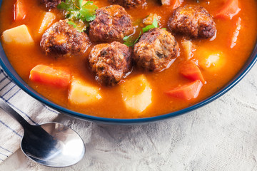 Albondigas - tomato soup with meatballs