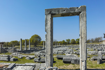 Ancient Entrance at archaeological site of Philippi, Eastern Macedonia and Thrace, Greece