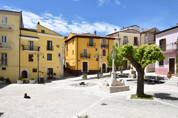 Fototapeta premium The square of Frosolone, a village in the Molise region