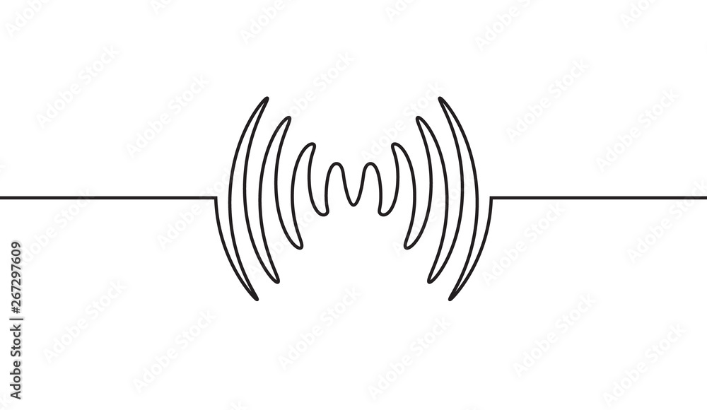 Poster audio sound wave music waveform. pulse audio record design signal line