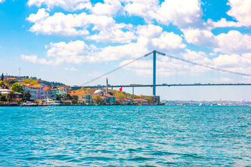 View of the Bosphorus bridge and Istanbul City of Turkey