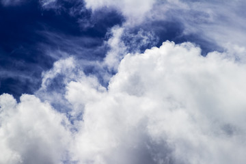 Fototapeta premium Blue sky background with white clouds