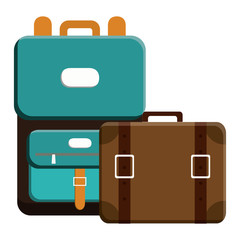 suitcases travel vacations icons