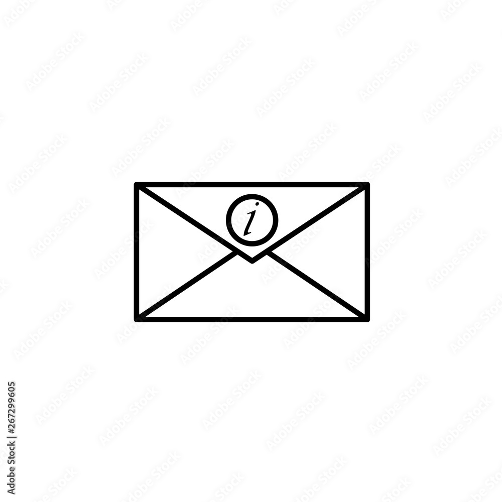 Poster Letter with question sign, frequently asked questions, faq line icon.