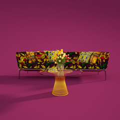 Batik sofa in living room