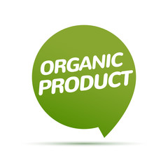 Organic product icon background. Eco nature health organic fresh green logo tag banner