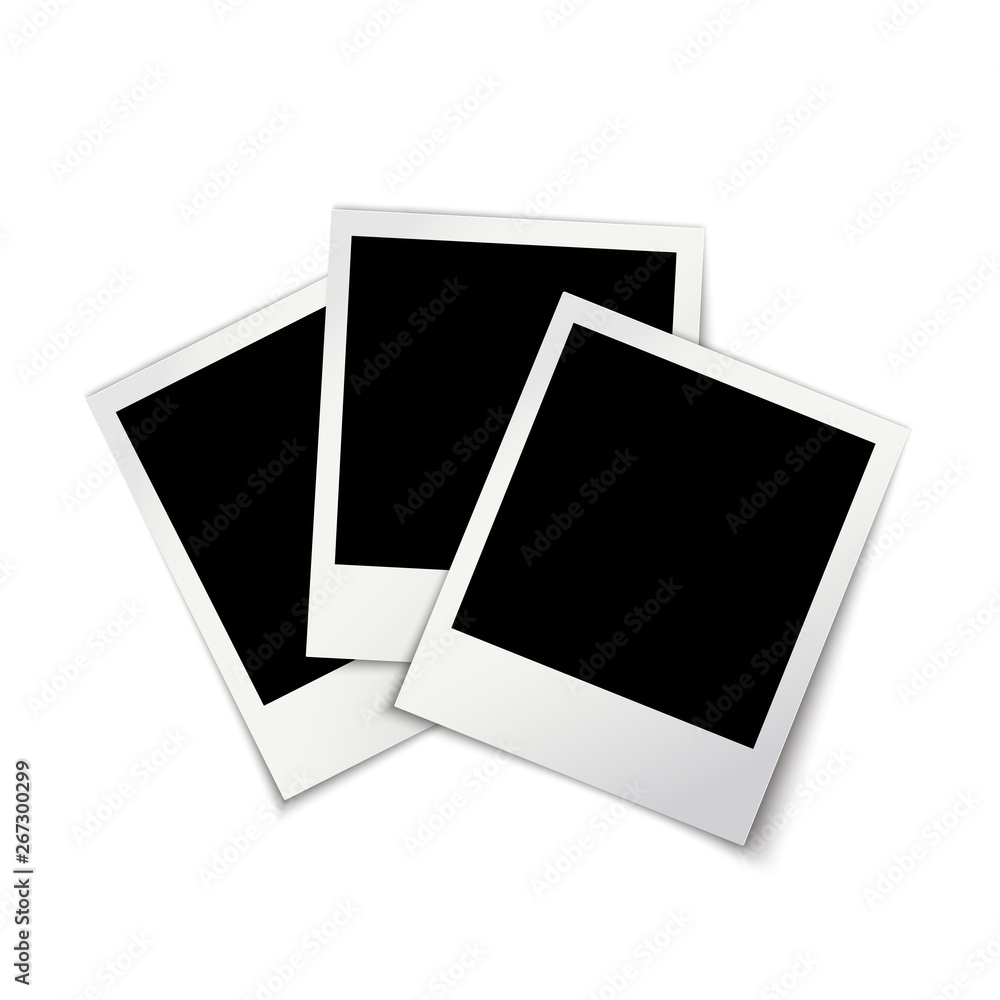 Poster three empty photo frame - stock vector