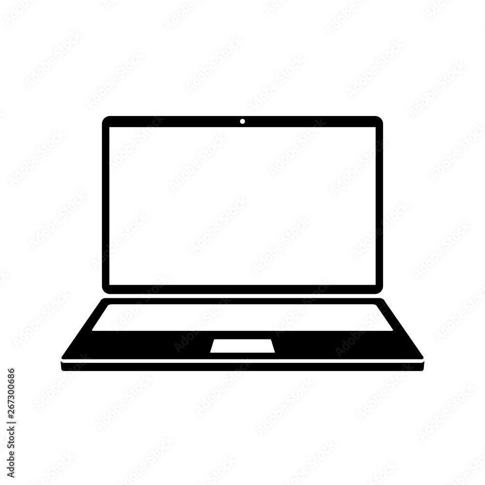 Poster Laptop device icon sign, office computer - stock vector