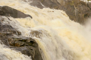 Kongsgossen, wodospad, waterfall, Amot, fossen, Amot, Norwegia, Norway, Norge