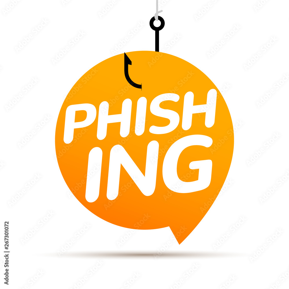 Poster data phishing hacking online. scam bubble concept. computer data fishing hack crime