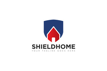 shield home logo and icon vector illustration design template