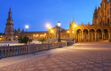 Naklejka premium Spain Square-Plaza de Espana is in the Public Maria Luisa Park, in Seville, Spain.