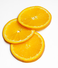 ORANGE CUT ON A WHITE BACKGROUND