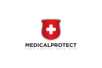 medical protection logo and icon vector illustration design template