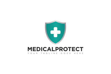 medical protection logo and icon vector illustration design template