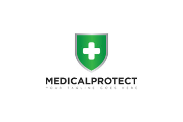 medical protection logo and icon vector illustration design template