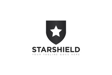 star shield logo and icon vector illustration design template