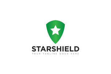 star shield logo and icon vector illustration design template