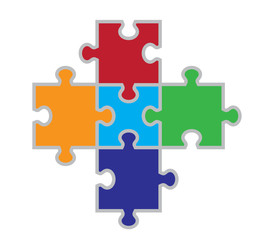 Fototapeta premium Five Part Puzzle Graphic